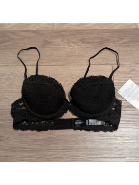 La Perla | Black Floral Lace Balconette Bra Padded Underwire 34B
